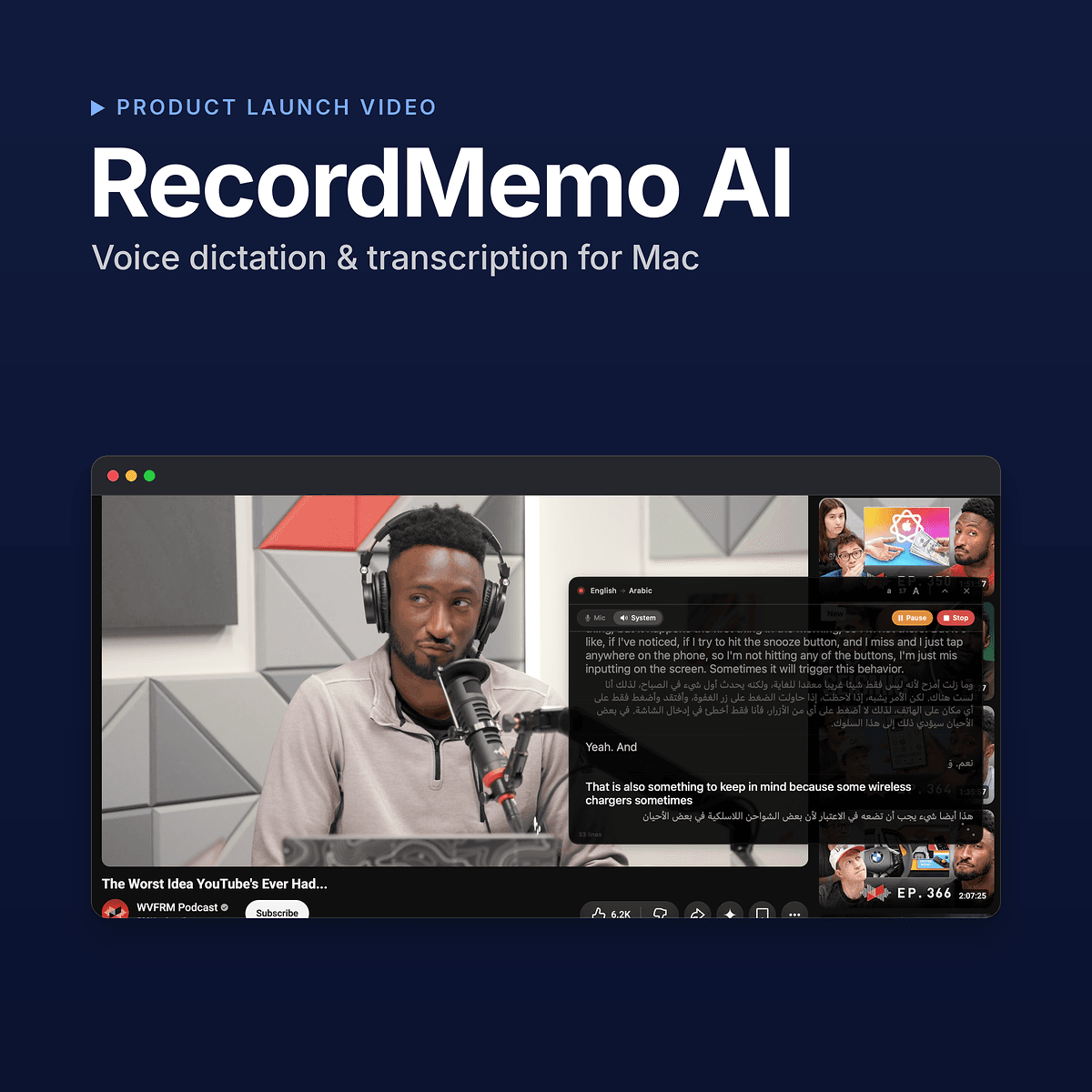 RecordMemoAI preview: voice dictation and transcription for Mac