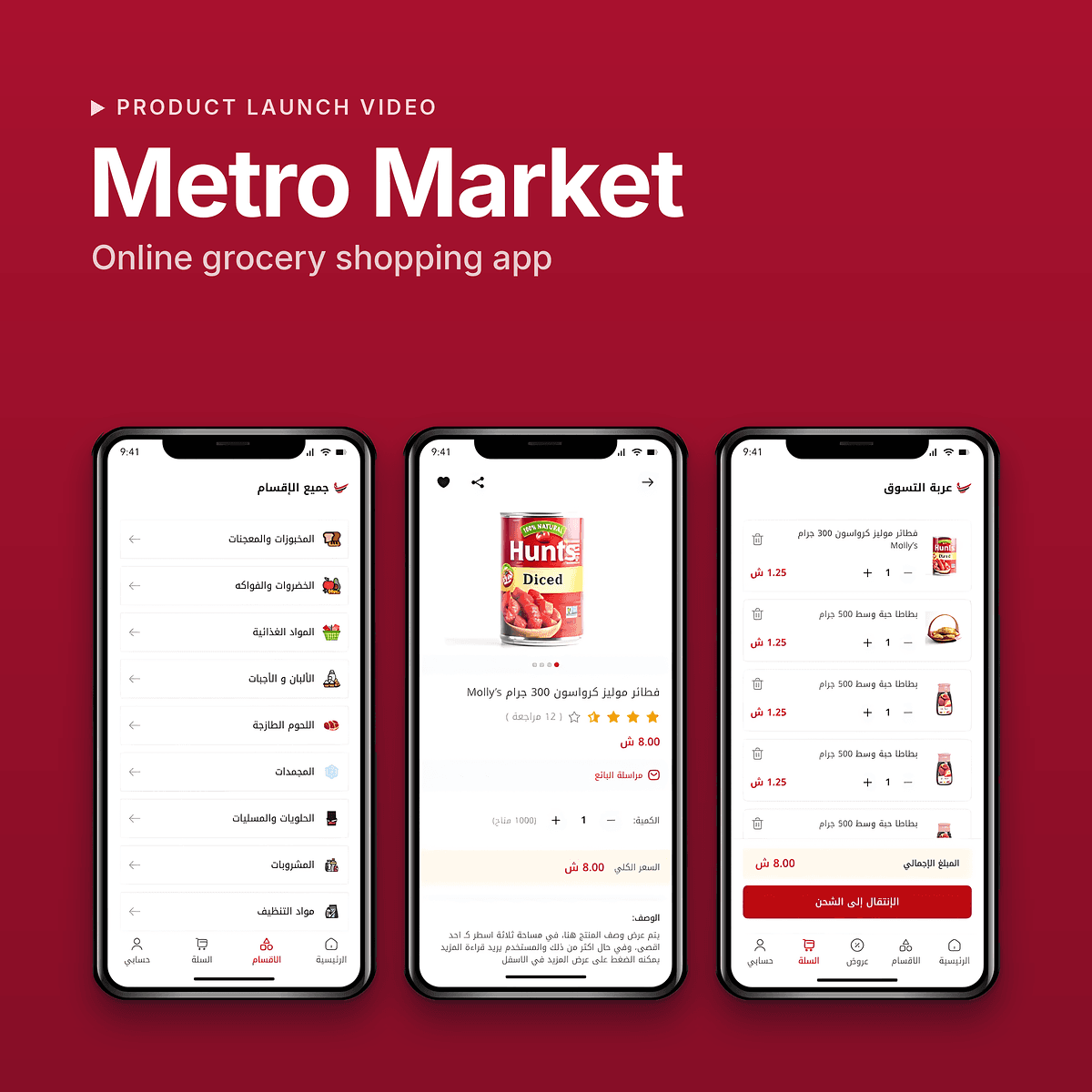 Metro Market preview: shopping mall mobile app screens